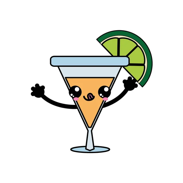 Cóctel Bebidas Alcohólicas Vidrio Tema Diseño Aislado Ilustración Vectorial — Vector de stock