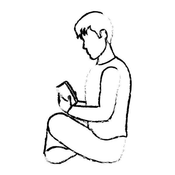 Muž čtení návrh — Stockový vektor