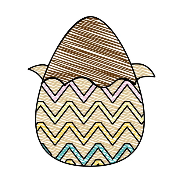 Pascua de huevo de chocolate rallado con figuras decoración — Vector de stock