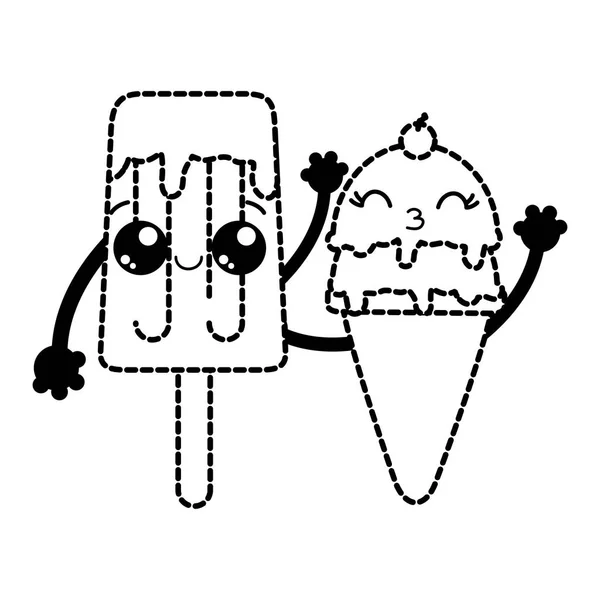 Eis Von Süßen Und Dessertspeisen Thema Isoliert Design Vektor Illustration — Stockvektor