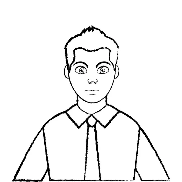 Grunge avatar homme élégant avec chemise et cravate style — Image vectorielle