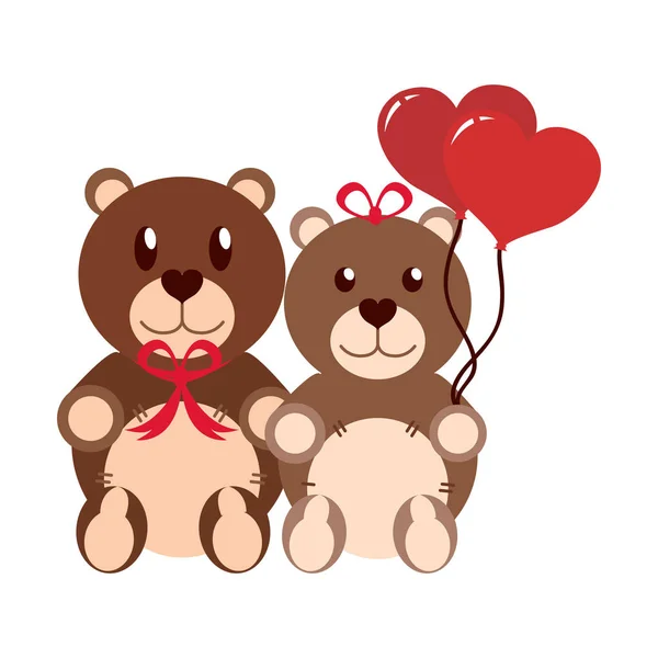 Teddy bear couple design — Stock Vector