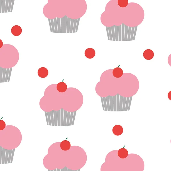 Desszert Édes Pékség Téma Elszigetelt Design Vektor Illusztráció Cupcake — Stock Vector
