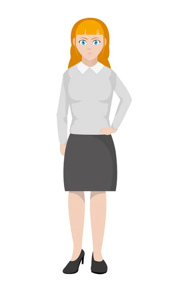 Femme avec chemisier élégant et jupe design — Image vectorielle