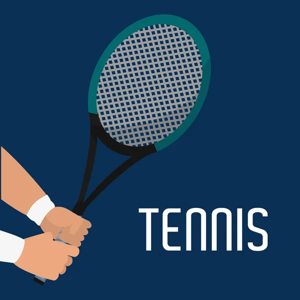 Hände mit Schläger für den Tennissport — Stockvektor