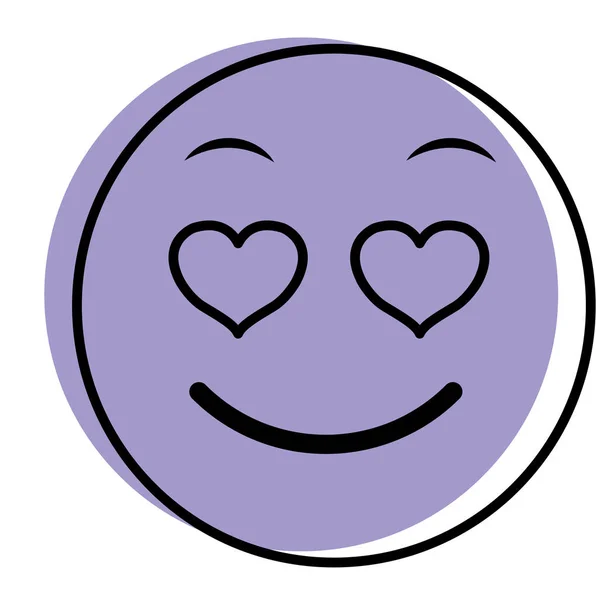 Bewegte Farbe verliebte Mimik Emoji-Ausdruck — Stockvektor
