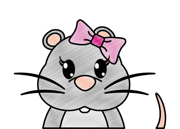 Grated adorable female mouse cute animal — Stock Vector