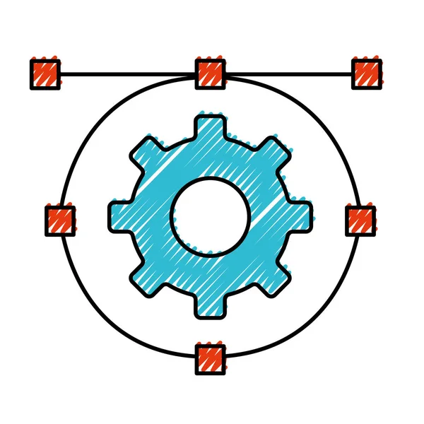 孤立した歯車の設計 — ストックベクタ