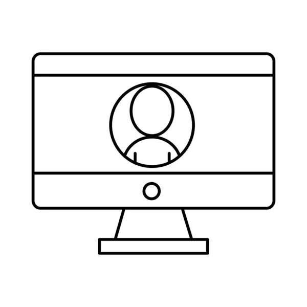 Desenho de computador e usuário — Vetor de Stock