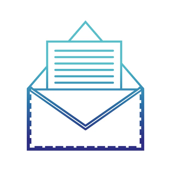 Mensaje de carta de correo electrónico de línea azul con documento comercial — Archivo Imágenes Vectoriales