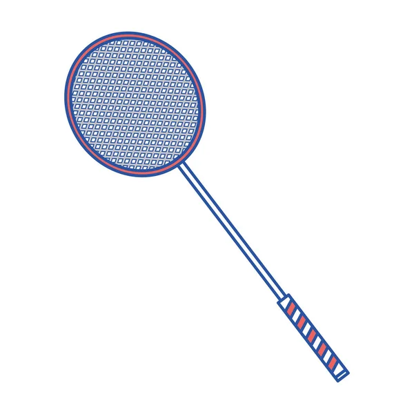 Raquette Badminton Compétition Sportive Thème Jeu Isolated Design Illustration Vectorielle — Image vectorielle