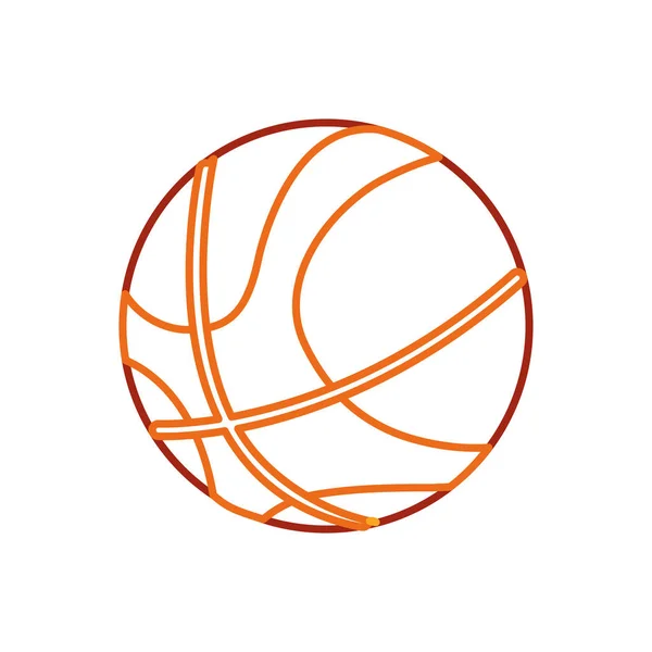 Ballon Basket Ball Compétition Sportive Thème Jeu Conception Isolée Illustration — Image vectorielle