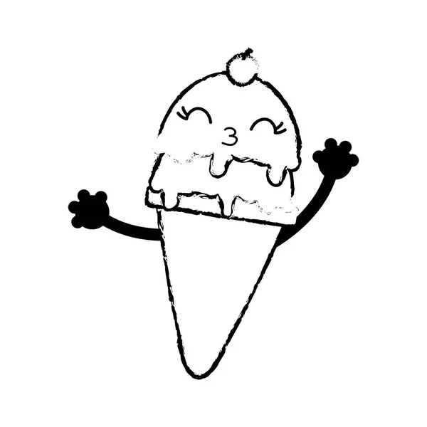 Ice Cream Sweet Dezert Jídlo Téma Izolované Design Vektorové Ilustrace — Stockový vektor
