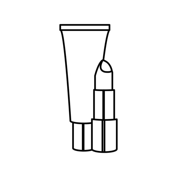 Desain lipstik dan kreme - Stok Vektor