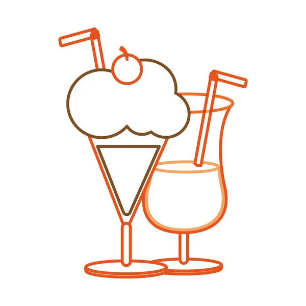 Cocktail Milk Shake Boisson Thème Menu Design Isolé Illustration Vectorielle — Image vectorielle