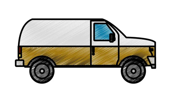 Camion Trasporto Veicolo Tema Viaggio Design Isolato Illustrazione Vettoriale — Vettoriale Stock