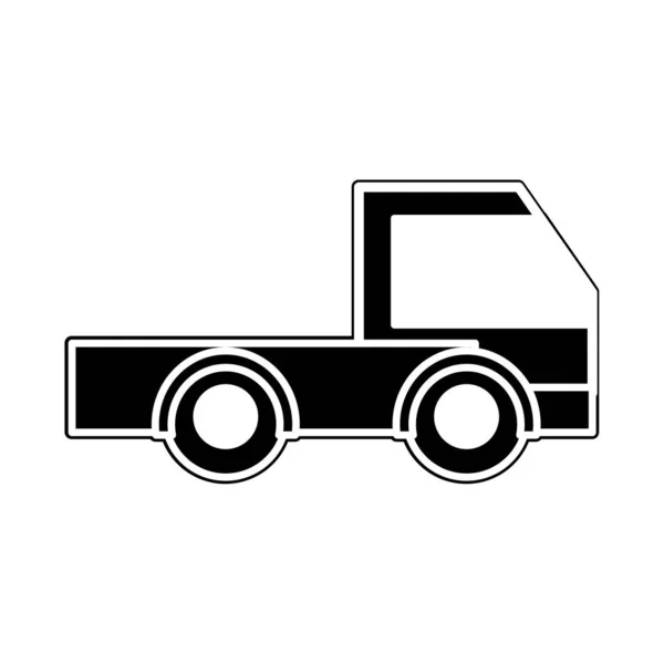 Silhouette industry truck vehicule transportation car — Stock Vector