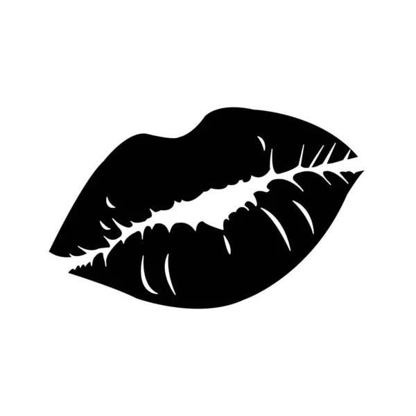 シルエットのセクシーな女性の唇のスタイル アイコン — ストックベクタ