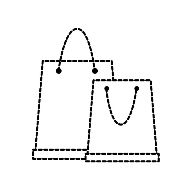 Kropkowane kształt obiektu torby na zakupy do niestandardowych Kupię — Wektor stockowy