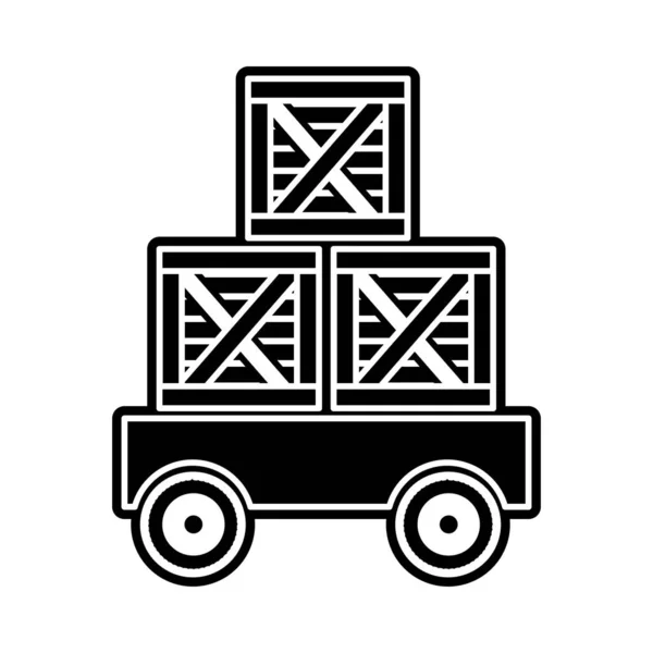 Caja Entrega Envío Logística Tema Diseño Aislado Ilustración Vectorial — Vector de stock