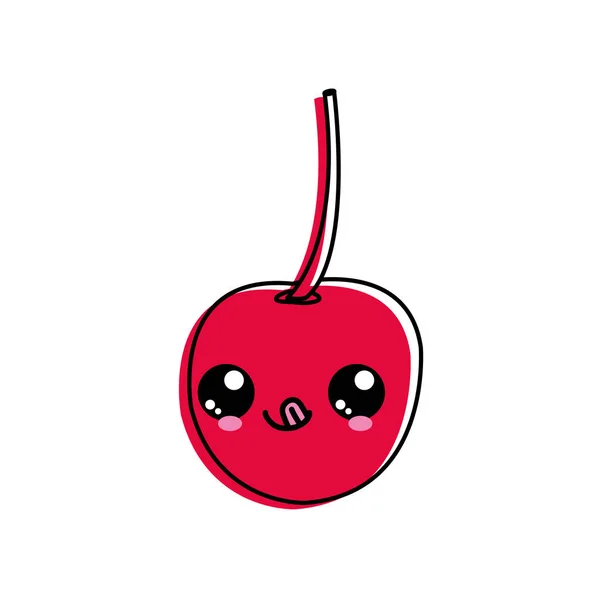 Cherry Buah Sehat Dan Organik Tema Makanan Terisolasi Desain Vektor - Stok Vektor
