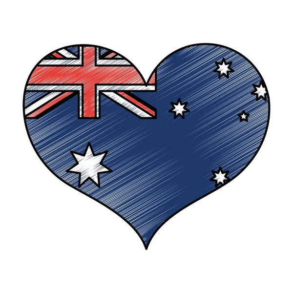 Дизайн сердца Австралии — стоковый вектор