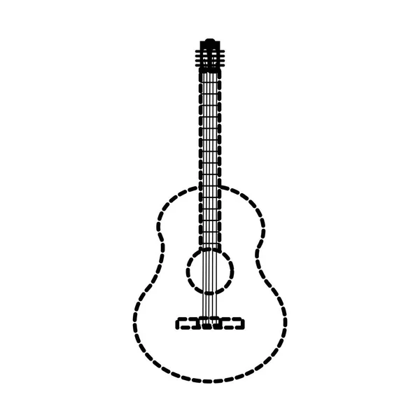 Guitarra Música Instrumental Tema Sonido Diseño Aislado Ilustración Vectorial — Vector de stock