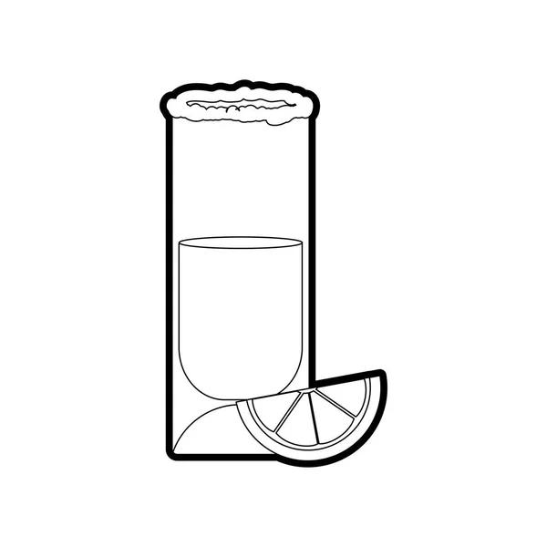 Tiro Bebida Alcohólica Vidrio Tema Diseño Aislado Ilustración Vectorial — Vector de stock