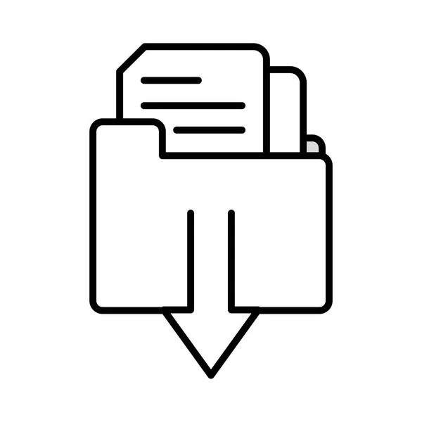 선 파일 폴더 문서 정보 다운로드 — 스톡 벡터