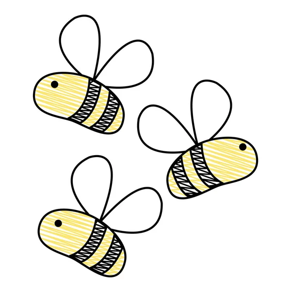 すりおろしたかわいい蜂昆虫動物飛行 — ストックベクタ