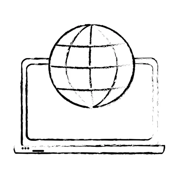 Diseño aislado portátil — Vector de stock
