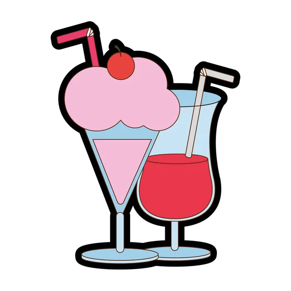 Cocktail et milkshake design — Image vectorielle