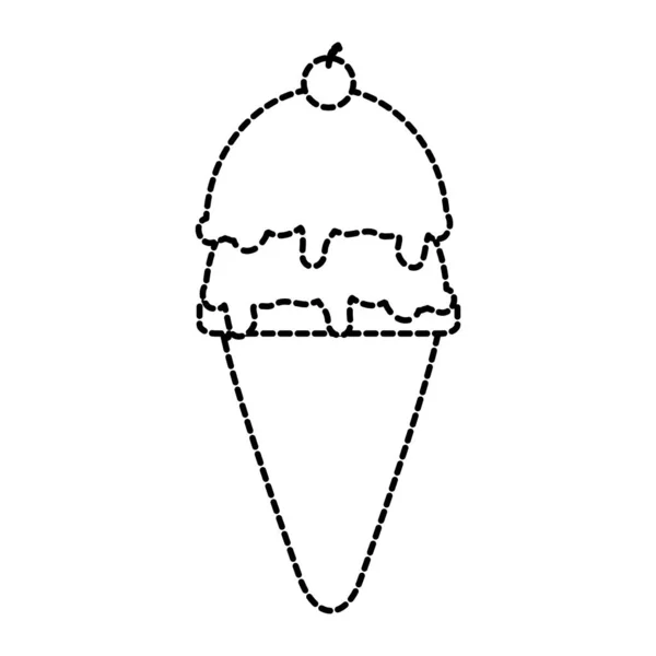 Ice Cream Sweet Dessert Food Theme Isolated Design Vector Illustration — Stock Vector