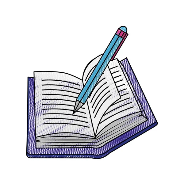Könyv és tolltartó — Stock Vector