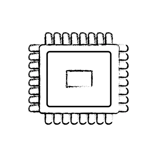Processador Dispositivo Gadget Tecnologia Tema Design Isolado Ilustração Vetorial — Vetor de Stock