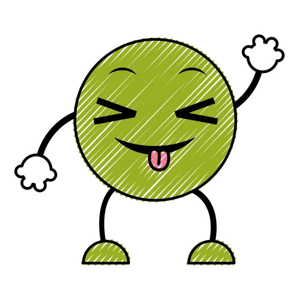 kolları ve bacakları şaka emoji ifadesiyle doodle