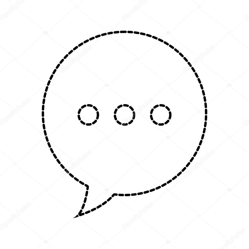 dotted shape chat bubble text message communication