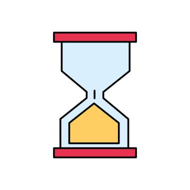 zaman kontrol için çizgi rengi kum saati klasik nesnesi