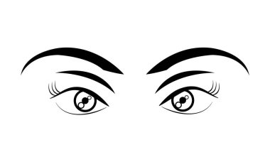 Güzellik kadını gözleriyle kaş ve kirpik