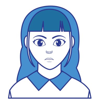 avatar kadın zarif bluz ve saç modeli ile renk