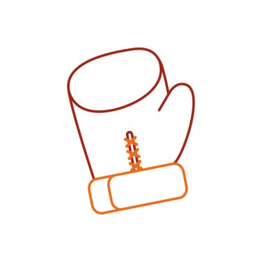 Boks eldiveni spor rekabet ve oyun Tema izole tasarım vektör çizim