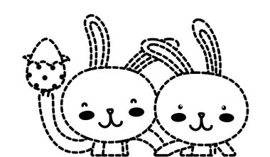 mutlu tavşan kaç ile birlikte Paskalya yumurta noktalı şekli