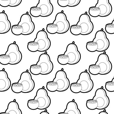 Avokado sebze sağlıklı ve organik gıda Tema izole tasarım vektör çizim