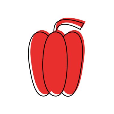 Biber sebze sağlıklı ve organik gıda Tema izole tasarım vektör çizim