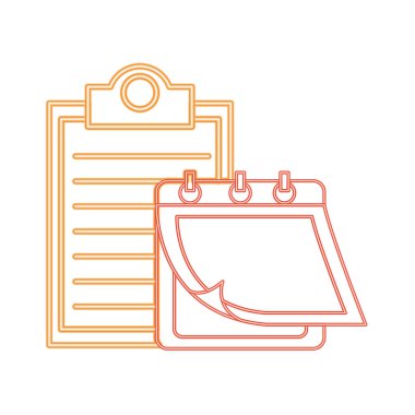 Neon satır onay listesi belge ile takvim saat