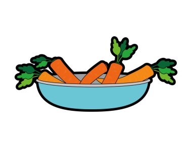 Havuç sebze sağlıklı ve organik gıda Tema Isolated vektör çizim tasarım