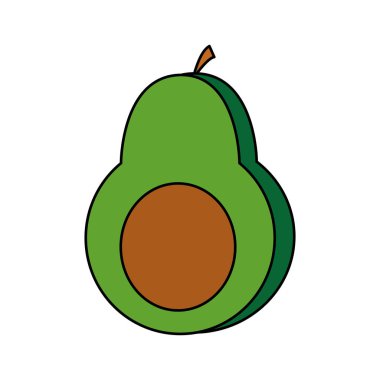 Avokado sebze sağlıklı ve organik gıda Tema izole tasarım vektör çizim