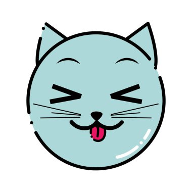 renk komik kedi yüz emoji ifade