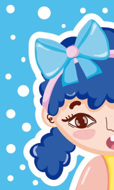 Yay kafa bandı karikatür vektör çizim grafik tasarım ile güzel kız