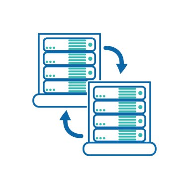 Veri Merkezi barındırma web ve Tema izole tasarım vektör çizim temel